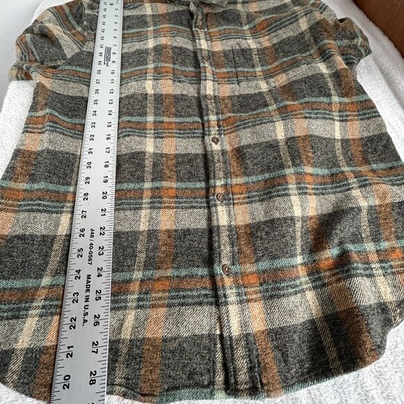 Carbon 2 Cobalt Mens Plaid Flannel Shirt XL Cotton Blend Button Up Gray Casual - Picture 8 of 8